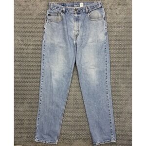 Vtg Levis 545 Jeans Men Tag 36x34/Fits 33x33 Loose Denim Leather Patch Y2K Faded